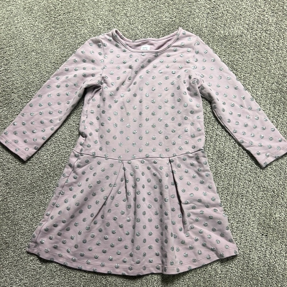 Gap Kids light purple with silver polka dots dress size 4